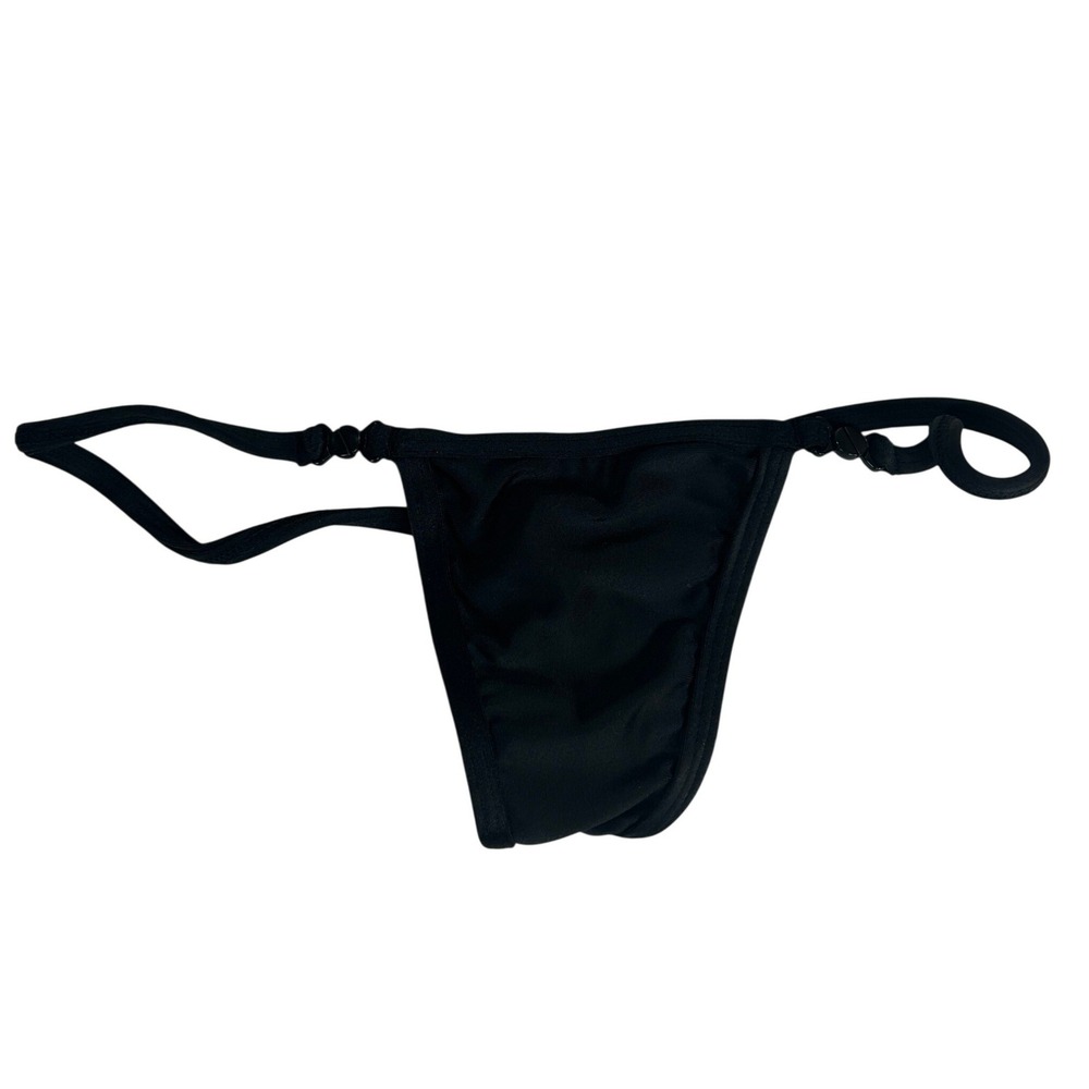 Latin Angel Black Adjustable G-String Thong Bikini Bottom Clubwear Ref 27 Size S